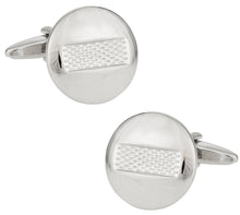 Load image into Gallery viewer, Round Burnout Silver Cufflinks