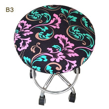 Load image into Gallery viewer, Round Chair Cover Bar Stool Cover Elastic Seat Cover Home Chair Slipcover Round Chair Bar Stool Floral Printed Padded Round Bar Stool Cover Cushion With Elastic Fabric Round Chair Seat Cushion For Wooden Metal Stools 30-40cm