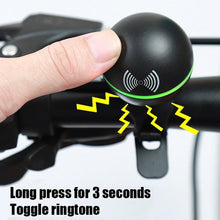 Load image into Gallery viewer, Round Modern Bicycle Bell Electric Bike Horn Loud 130db Sound Signal 3 Ringtones Little Black Ball Water Proof Accessories 3 Sound Modes Loud Horn Waterproof Bicycle Bell For Handlebar Bicycle Horn