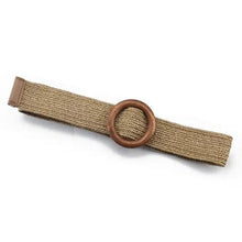 Load image into Gallery viewer, Round Wooden Smooth Buckle Waistbands For Women Vintage Design Skinny Dress Belt Charming Gift For Ladies