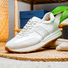 Load image into Gallery viewer, 66-265-WHT ROXI Suede & Calfskin Sneaker, White