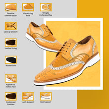 Load image into Gallery viewer, Roy Ostrich Leather Perforated toe Casual Oxford Dress Shoes