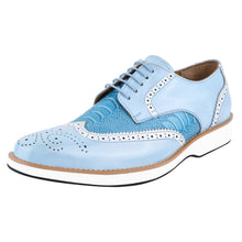 Load image into Gallery viewer, Roy Ostrich Leather Perforated toe Casual Oxford Dress Shoes