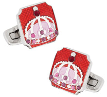 Load image into Gallery viewer, Royal Crown Cufflinks in Red