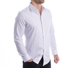 Load image into Gallery viewer, goTIELESS Ultimate Dress Shirt (White/Royal Palm)