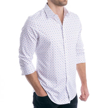 Load image into Gallery viewer, goTIELESS Ultimate Dress Shirt (White/Royal Palm)