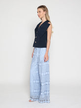 Load image into Gallery viewer, Ruffle Front Button Down Sleeveless Jacket