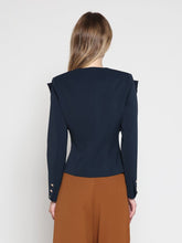Load image into Gallery viewer, Ruffle Front With Button Long Sleeve Jacket