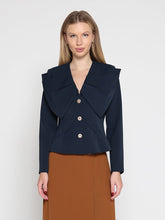 Load image into Gallery viewer, Ruffle Front With Button Long Sleeve Jacket
