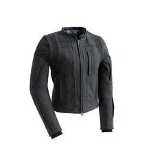 Load image into Gallery viewer, RYBAK Women's Leather Biker Club Jacket