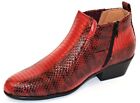 Load image into Gallery viewer, Antonio Cerrelli Red / Black Vegan Leather Python Print Cuban Heel Chelsea Boots 5159