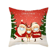 Load image into Gallery viewer, Santa Pillowcase Happy New Year 2022 Merry Christmas Gifts Xmas Decor Christmas 1PCS Pillow Case Sofa Decorative Santa Claus Xmas Throw Pillowcase Cotton Linen Square Cushion Pillow Covers For Home Cushion Cover 45x45CM