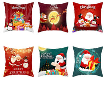 Load image into Gallery viewer, Santa Pillowcase Happy New Year 2022 Merry Christmas Gifts Xmas Decor Christmas 1PCS Pillow Case Sofa Decorative Santa Claus Xmas Throw Pillowcase Cotton Linen Square Cushion Pillow Covers For Home Cushion Cover 45x45CM