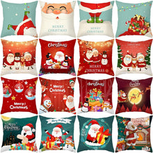 Load image into Gallery viewer, Santa Pillowcase Happy New Year 2022 Merry Christmas Gifts Xmas Decor Christmas 1PCS Pillow Case Sofa Decorative Santa Claus Xmas Throw Pillowcase Cotton Linen Square Cushion Pillow Covers For Home Cushion Cover 45x45CM