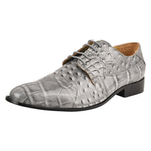 Load image into Gallery viewer, Sassy Crocodile Ostrich Print Lace-Up Dress Shoes