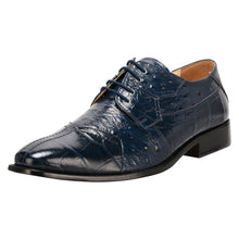 Load image into Gallery viewer, Sassy Crocodile Ostrich Print Lace-Up Dress Shoes