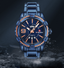 Load image into Gallery viewer, Men's Luxury Stainless steal Waterproof Watch With Day And Date Display Unique Design Perfect Gift In Modern Metal Men Wrist Watch Design