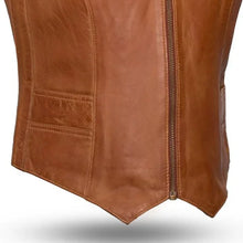Load image into Gallery viewer, Savannah Women's Western Style Motorcycle Leather Vest