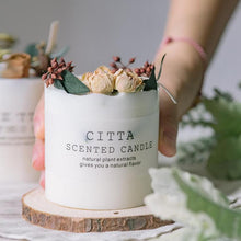 Load image into Gallery viewer, Scented Candle Gift Box With Tray Cover Soy Wax Candle New Year Gift Creative Glass Romantic Scented Candle Balancing Healing Candle Natural Soy Wax White Natural Scented Purifying Candle for Aromatherapy