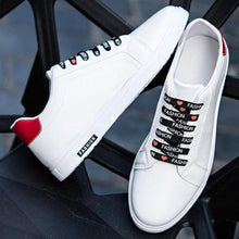 Load image into Gallery viewer, School Casual Leather Mens Sneakers Fashion Flat Outdoor Sneakers Classic Sports Flat Low Top Sneaker Lace-up Fashion Walking Jogging Non Slip Athletic Comfortable Mens Sneakers