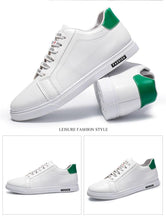 Load image into Gallery viewer, School Casual Leather Mens Sneakers Fashion Flat Outdoor Sneakers Classic Sports Flat Low Top Sneaker Lace-up Fashion Walking Jogging Non Slip Athletic Comfortable Mens Sneakers
