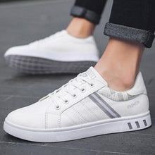 Load image into Gallery viewer, School Casual Leather Mens Sneakers Fashion Flat Outdoor Sneakers Classic Sports Flat Low Top Sneaker Lace-up Fashion Walking Jogging Non Slip Athletic Comfortable Mens Sneakers