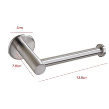 Load image into Gallery viewer, Self-Adhesive Stainless Steel Toilet Roll Paper Holder Organizers Bar Towel Ring Rail Rack Non-Drilling Toilet Accessories Toilet Paper Holder Wall Mounted Stainless Steel Toilet Roll Holder Brushed Nickel Toilet Tissue Holder For Bathroom