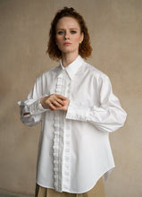 Load image into Gallery viewer, Settima Ruffled White Organic Cotton Shirt