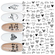 Load image into Gallery viewer, Sexy Lady Pattern 3D Nail Stickers Character Image Decals Slider Valentine Black White Nail Art Decoration Strip Line Nail Decal Self-Adhesive 3D Wave Design Decoration for Women Girls Art Stickers Decal Decoration Metallic Curve Strip Line Nail