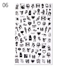 Load image into Gallery viewer, Sexy Lady Pattern 3D Nail Stickers Character Image Decals Slider Valentine Black White Nail Art Decoration Strip Line Nail Decal Self-Adhesive 3D Wave Design Decoration for Women Girls Art Stickers Decal Decoration Metallic Curve Strip Line Nail