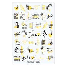 Load image into Gallery viewer, Sexy Lady Shaped 3D Nail Stickers Character Face Image Leaves Flower Decals Slider Black White Nail Art Decoration Manicure Decoration Nail Art Supplies 3D Self-Adhesive Nail Decals Designer Nail Stickers for Acrylic Nails