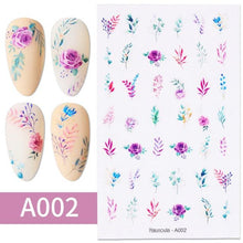 Load image into Gallery viewer, Sexy Lady Shaped 3D Nail Stickers Character Face Image Leaves Flower Decals Slider Black White Nail Art Decoration Manicure Decoration Nail Art Supplies 3D Self-Adhesive Nail Decals Designer Nail Stickers for Acrylic Nails