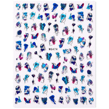 Load image into Gallery viewer, Sexy Lady Shaped 3D Nail Stickers Character Face Image Leaves Flower Decals Slider Black White Nail Art Decoration Manicure Decoration Nail Art Supplies 3D Self-Adhesive Nail Decals Designer Nail Stickers for Acrylic Nails