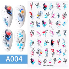 Load image into Gallery viewer, Sexy Lady Shaped 3D Nail Stickers Character Face Image Leaves Flower Decals Slider Black White Nail Art Decoration Manicure Decoration Nail Art Supplies 3D Self-Adhesive Nail Decals Designer Nail Stickers for Acrylic Nails