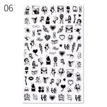 Load image into Gallery viewer, Sexy Lady Shaped 3D Nail Stickers Character Face Image Leaves Flower Decals Slider Black White Nail Art Decoration Manicure Decoration Nail Art Supplies 3D Self-Adhesive Nail Decals Designer Nail Stickers for Acrylic Nails