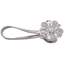Load image into Gallery viewer, Shiny Flowers Magnetic Curtain Clip Tieback European Style Curtain Clasp Hanging Ball Rope Straps Home Decoration Accessories Crystal Curtain Magnetic Tieback Flower Curtain Clips Buckle with Stretchy Wire Rope For Home Office Decoration