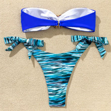 Load image into Gallery viewer, Shiny Rhinestone Strapless Bikini Female Women 2PCS Shiny Diamond Bikini Set Bra Swimsuit Bathing Suit Swimsuit Women Swimwear Two-pieces Luxury Bikini Set Bather Bathing Suit Swimwear