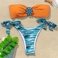 Load image into Gallery viewer, Shiny Rhinestone Strapless Bikini Female Women 2PCS Shiny Diamond Bikini Set Bra Swimsuit Bathing Suit Swimsuit Women Swimwear Two-pieces Luxury Bikini Set Bather Bathing Suit Swimwear
