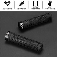 Load image into Gallery viewer, Shock Absorption Mountain Road Cycling Bike Bicycle Handlebar Cover Grips Smooth Soft Rubber Anti-slip Handle Grip Lock Bar End Premium Bike Handlebar Grips Single Lock-on Bike Grips Professional Mountain Bicycle Handlebar Locking Grips