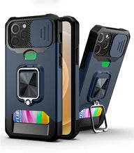 Load image into Gallery viewer, Shockproof Camera Cover & Kickstand Heavy Duty Protective Case Suitable For iPhone 14 Pro Max Card Push Anti-fall Mobile Phone Case iPhone 13 12 11 Pro Max Ring Protective Cover