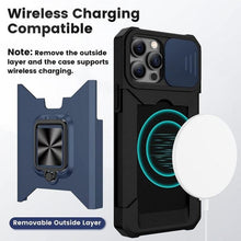 Load image into Gallery viewer, Shockproof Camera Cover & Kickstand Heavy Duty Protective Case Suitable For iPhone 14 Pro Max Card Push Anti-fall Mobile Phone Case iPhone 13 12 11 Pro Max Ring Protective Cover