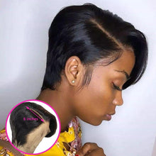 Load image into Gallery viewer, Short Pixie Cut Wig Transparent Lace Human Hair Wigs For Women Straight Frontal Wig Side Part Bob Wig Short Lace Part Wigs For Black Women Gifts for Girlfriends
