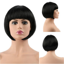 Load image into Gallery viewer, Short Straight Synthetic Blonde Pink Red Black Brown Blue 10" Bob Wigs with Bangs for Women Halloween Cosplay Party For Black Women Gifts for Girlfriends