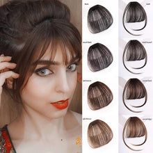 Load image into Gallery viewer, Short Synthetic Bangs Heat Resistant Hairpieces Hair Women Natural Short Fake Hair Air Bangs Hair Clips For Extensions Natural Flat Neat Bangs With Temples For Women One Piece Hairpiece