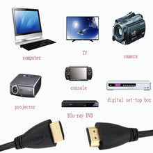 Load image into Gallery viewer, HDMI Cable High Speed Gold Plated Plug Male-Male HDMI Cable Ultra High Speed Gold Plated Connectors Ethernet Audio Return Video 4K Full HD 1080p For HD TV Computer Gaming