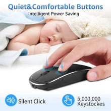 Load image into Gallery viewer, Silent White Slim 2.4G Wireless Rechargeable USB Portable Mouse Ultra Thin 1600DPI Noiseless Ergonomic Mice For Laptop