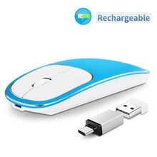 Load image into Gallery viewer, Silent White Slim 2.4G Wireless Rechargeable USB Portable Mouse Ultra Thin 1600DPI Noiseless Ergonomic Mice For Laptop