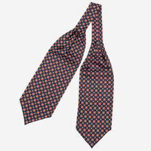 Load image into Gallery viewer, Barberini - Silk Ascot Cravat Tie - Navy and Red