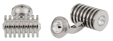 Load image into Gallery viewer, Silver Clear Swarovski Barrel Crystal Cufflinks