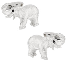 Load image into Gallery viewer, Silver Elephant Cufflinks
